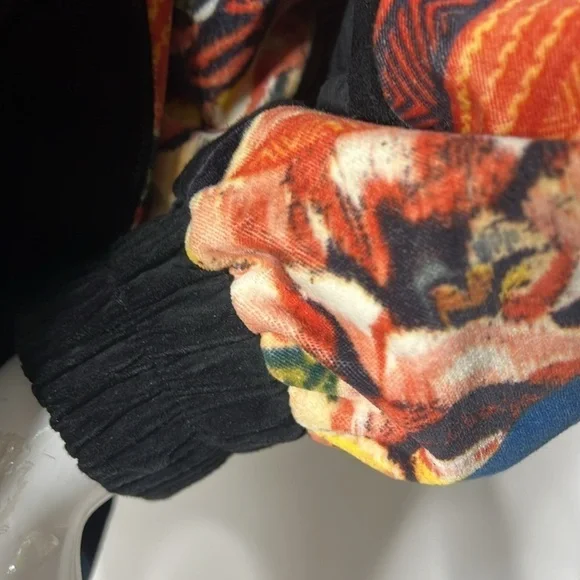 Cache Sz M Vintage Black Suede Snakeskin and Velvet Appliqué Bomber Zip Jacket - Picture 10 of 16